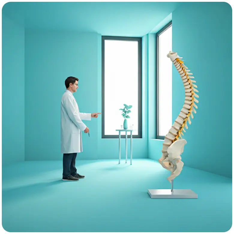 Doctor explaining spine